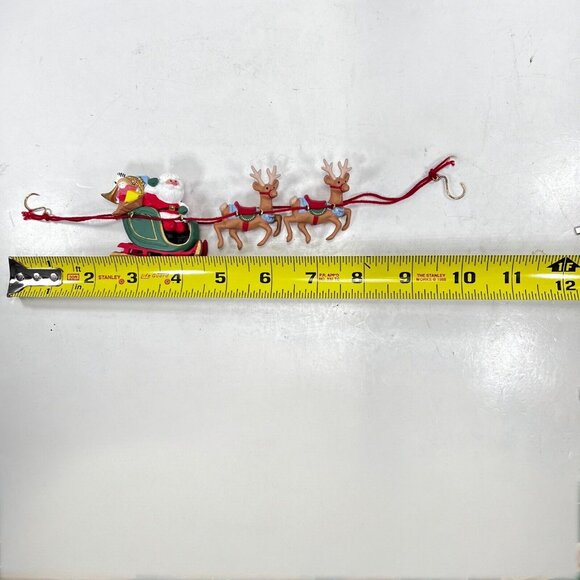 Vtg Hallmark Keepsake Ornaments Lot of 3 Santa Ski Lift Reindeer Sled Snowmobile - Picture 4 of 16